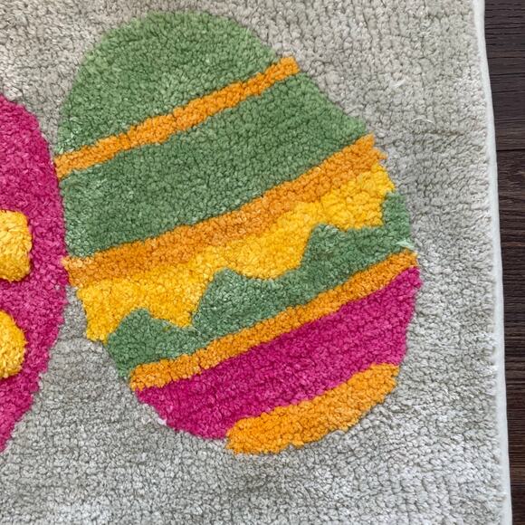 NWT Easter Eggs Bath Mat Colorful Washable Rug Bathroom Mat  Non-Slip Absorbent - Picture 2 of 6